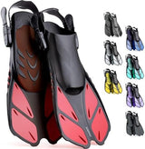 CAPAS Snorkel Fins, Swim Fins Travel Size Short Adjustable for Snorkeling Diving Adult Men Women Kids Open Heel Swimming Flippers