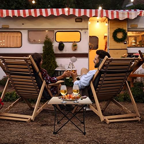 VILLEY Portable Camping Side Table, Ultralight Aluminum Folding Beach Table with Carry Bag for Outdoor Cooking, Picnic, Camp, Boat, Travel