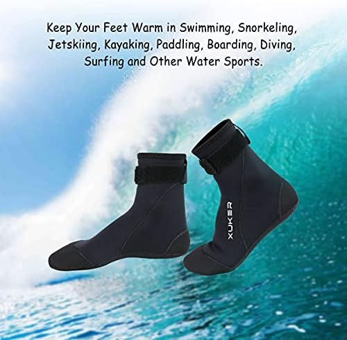 XUKER Neoprene Water Socks 3mm, Sand Proof Beach Volleyball Socks Water Shoes Diving Boots for Outdoor Water Sports