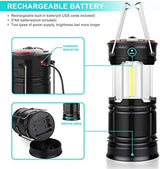 4 Pack Lantern Camping Essentials Lights, Led Flashlight for Power Outages, Tent Lights for Emergency, Survival Gear and Supplies for Hurricane, Rechargeable and Battery Powered Operated Lamp