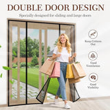 Yotache Magnetic Screen Door for Sliding & French Doors 64"x80", Screen Size 66"x81" Reinforced Mesh with Strong Magnets for Double Door & Large Size Front/Back Patio Doors