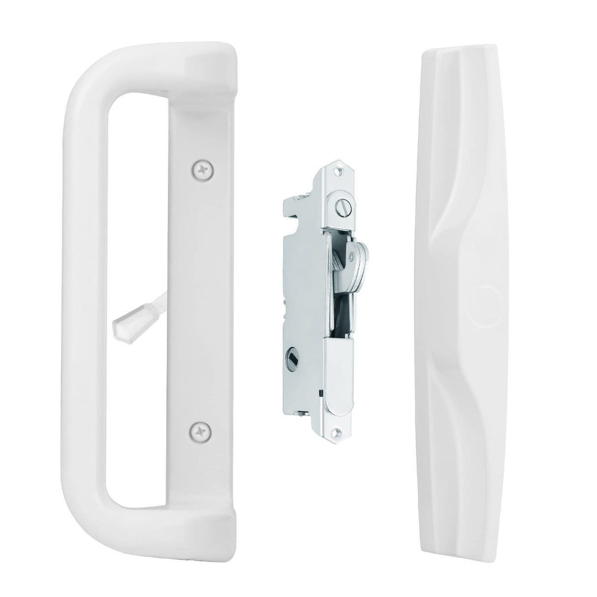 House Guard Sliding Patio Door Handle Set, Mortise Lock, 3-15/16", White