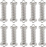 TOBWOLF 10PCS Tent Spring Buckle, Windproof Stainless Steel Rope Tensioner Awning Fixed Hook Buckle, Portable Camping Tent Fixed Buckle, Spring Buckle Set for Outdoor Camping, Dog Training, Swing