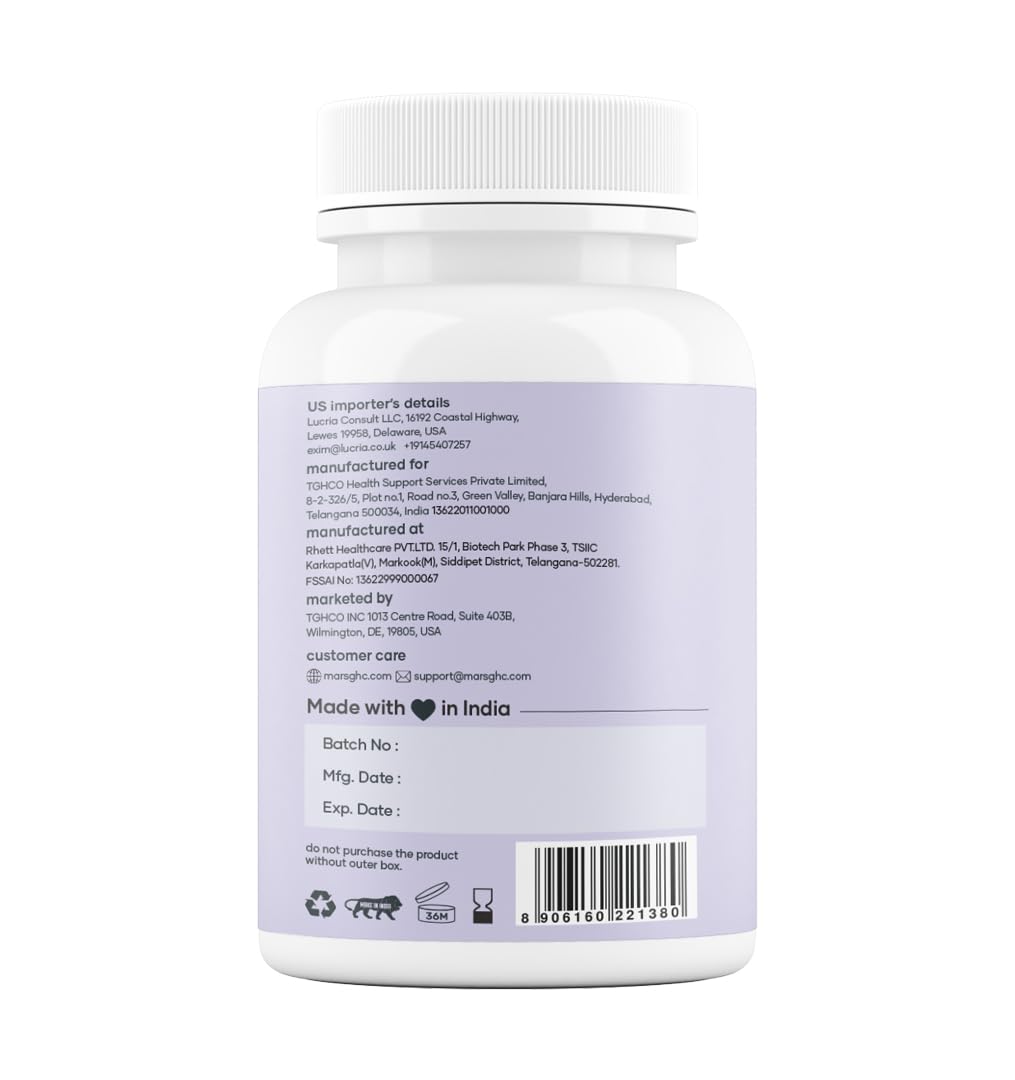 Mars Nitric Oxide Capsules – with L-Arginine, L-Citrulline & Adaptogenic Blend | Supports Energy, Circulation & Muscle Recovery (Pack of 2)