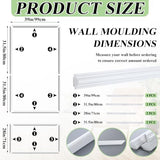 Pangda 3 Set Peel and Stick Wall Molding Kit, Premade Accent Molding Wainscoting Panel for Interior Wall Moulding Decor, Ready to Assemble Wainscoting Accent Panel (63 x 39 in)