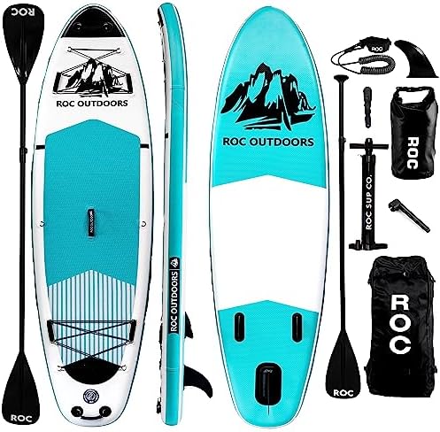 Roc Inflatable Stand Up Paddle Boards 10 ft 6 in with Premium SUP Paddle Board Accessories, Wide Stable Design, Non-Slip Comfort Deck for Youth & Adults