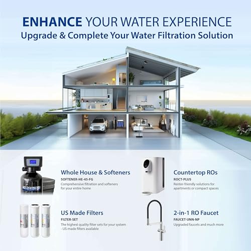 APEC Water Systems ROES-PH75 Essence Series Top Tier Alkaline Mineral pH+ 75 GPD 6-Stage Certified Ultra Safe Reverse Osmosis Drinking Water Filter System with Extra High Capacity Filter Set Stage 1-3
