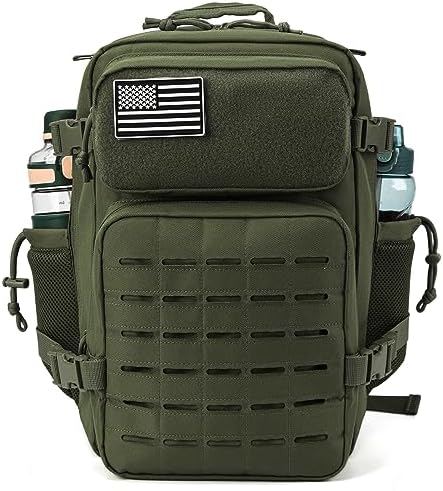 QT&QY 25L/35L/45L Military Tactical Backpack For Men Molle Daypack 3 Day Bug Out Bag Hiking Rucksack With Bottle Holder