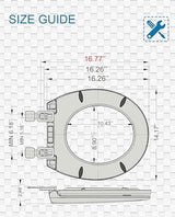 Round Toilet Seat with Slow Close Standard Toilet Seat,Quiet Toilet Cover Seat Toilet Lid Durable Refused to Loosen Easy to Install & Clean,White