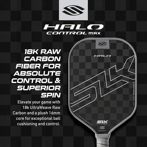 Selkirk Sport SLK Halo Raw Carbon Fiber Pickleball Paddle | Designed in The USA | Choose from The T700 Raw Carbon Fiber Power, The 18k Ultraweave Control, or The Kevlar Linkweave Thermoformed Pro