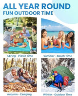 POPCHOSE Beach Blanket, Sandfree Beach Mat ‎108"x85.2"/83"x78" for 7 Persons, Extra Large Beach Blanket Waterproof Sandproof with 6 Stakes, Easy to Clean, Lightweight Compact Beach Accessories