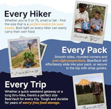 Canister for Backpacking. 4 Sizes: BV500, BV475, BV450, BV425. Bear-Resistant Food Container for Camping, Hiking, Fishing, Hunting, Bikepacking. BearVault is Bear Safe!