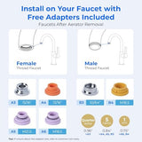 Waterdrop Water Filter for Sink Faucet, NSF Certified Water Purifier, 320 Gallon Tap Water Filter for Kitchen Sink, Reduces Chlorine, Lead-Free Material, Faucet Mount Water Filtration System 4 Filters