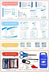 Waterproof First Aid Kit Roll Top Boat Emergency Kit with Waterproof Contents for Fishing Kayaking Boating Swimming Camping Rafting Beach Blue