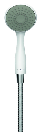 Gainsborough Slim Mono 8.5kW Electric Shower White Single 1 Spray Mode Head Adjustable Handset with Hose Rub Clean Nozzles Bathroom IPX4