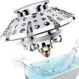 Universal Tub Stopper Bathtub Drain Plug, Pop Up Tub Drain Hair Catcher, Drain Cover with Strainer, for 1-3/8 to 2in Bath Drain Hole