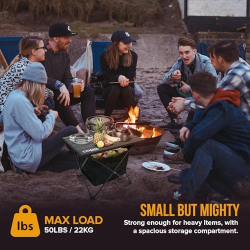 Portable Beach Table Aluminum Ultralight Adjustable Folding Camping Table with Storage Bag, Beach Tables for Sand Foldable, Camping Tables That Fold Up Lightweight…