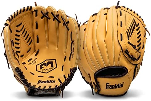 Franklin Sports Baseball + Softball Gloves - Field Master Adult + Youth Baseball + Softball Gloves - Right Hand + Left Hand Gloves - Infield + Outfield Mitts - Multiple Sizes + Colors