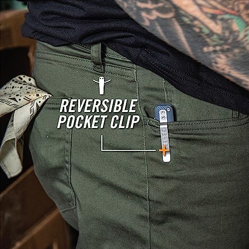 Gerber Gear Pledge Pocket Knife with Pocket Clip - 3.7" Full Panel Plain Edge Blade Folding Knife - EDC Gear and Equipment - Omni Gray