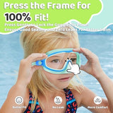 Vvinca 2 Pcs Kids-Swim-Goggles with Nose Cover, Swimming Diving Mask Wide View Anti Fog UV Anti Shattered Lens for Kids 3-6