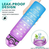 Enerbone 32 oz Drinking Water Bottle with Times to Drink and Straw, Motivational with Carrying Strap, Leakproof BPA & Toxic Free, Ensure You Drink Enough Water for Fitness Gym Outdoor