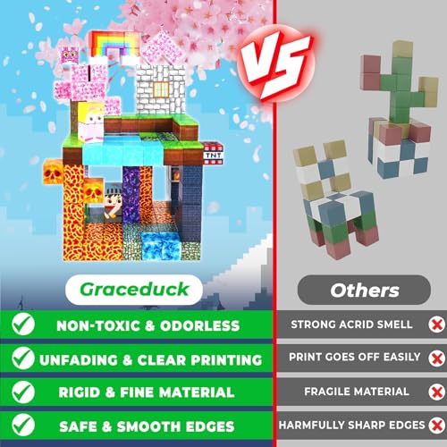 GraceDuck Magnetic Blocks - 150 PCS Build Dark Swordsman's Forest Castle - Magnetic Toys for Montessori Toddler Christmas Birthday Gifts - STEM Sensory Toys for 3 4 5 6 7 8 9 10 Year Old Boys & Girls