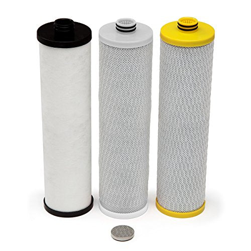 Aquasana Replacement Filter Cartridges for 3-Stage Max Flow Claryum Under Sink Water Filtration System - Filters 99% Of Chlorine - 3 Count - AQ-5300+R
