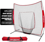 PowerNet Baseball Softball Practice Net 7x7 with Baseball Accessories for Practice Pitching, Batting & Fielding, Ball Caddy, Weighted Baseballs, Tee