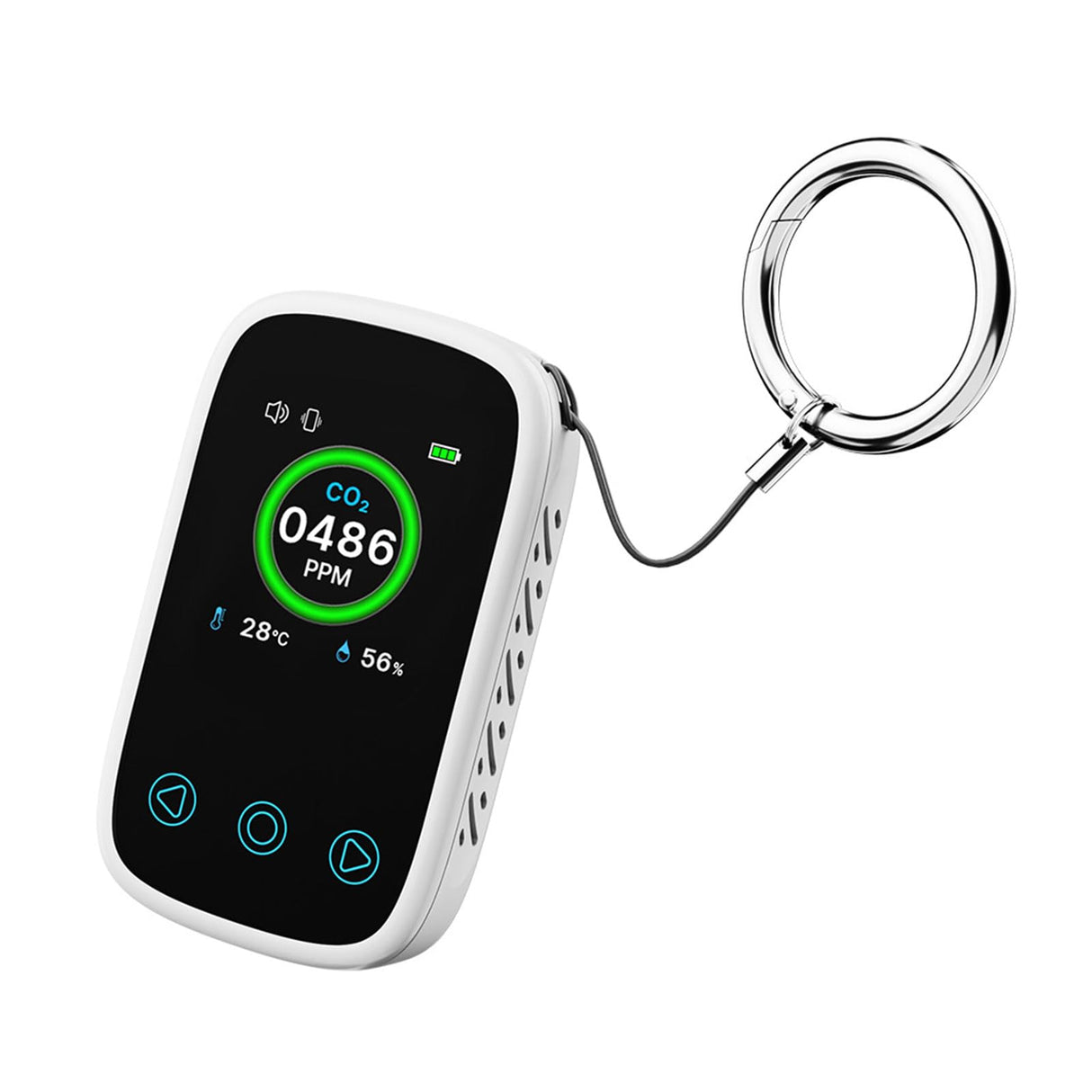 Rechargeable CO2 Alarm Travel/Camping Carbon Dioxide Warning with Temperature/Humidity Display Portable CO2 Meter Carbon Dioxide Warning