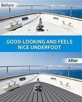 OCEANBROAD EVA Foam Boat Flooring with 3M Adhesive Backing Marine Self-Adhesive Decking 96''x45.6''/36''/28.8''/16.8'', 48''x16.8'' Faux Teak Sheet for Jon Boats Swim Platform Helm Pad RV Floor