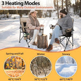 QUYUAN Heated Camping Chair with 20,000 mAh Battery, Fully Padded Heated Camp Chairs, Loog-Lasting for 500 Mins, Heavy Duty Folding Chairs Supports 500 lbs for Camping, Outdoor Sports, Picnics, Beach