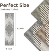 PADOOR 15PC Stair-Treads Non Slip, 3D Peel and Stick Stair Treads for Wooden Steps Indoor, Stair-Carpet Treads Washable Reusable Adhesive Stair-Runner Rugs for Kids and Dogs 8"x30" Grey