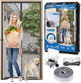 Heavy Duty Door Screen Magnetic Closure, LOVIGA Thickened Fiberglass Screen Door Mesh, Self Sealing, Tear Resistant, Easy Assemble, Fine Mesh Keep Bugs Out Fit Door Size 36 Inch X 82 Inch Black