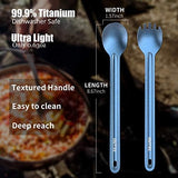 OUTXE Titanium Long Handle Spork and Spoon, 8.7-Inch Camping Set