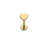Cords Club Heart Flat Back Stud- Hypoallergenic Titanium Women's Earring