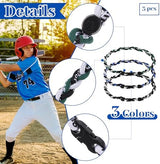 Junkin Baseball Necklaces Three Braided Rope Titanium Necklace for Team Gifts Boys Men Player Softball Fans Sports
