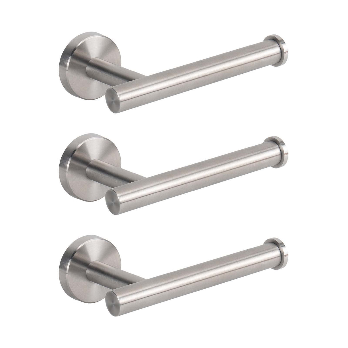 NearMoon Bathroom Toilet Paper Holder, Premium SUS304 Stainless Steel Rustproof Wall Mounted Toilet Roll Holder for Bathroom, Kitchen (3 Pack, Brushed Nickel)