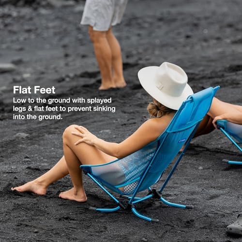 Helinox Beach Chair Lightweight, Lower-Profile, Compact, Collapsible Camping Chair, Mint Multiblock
