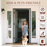 Yotache Reversible Left/Right Opening Magnetic Screen Door Fits Door Size 32 x 80, Screen Size 34" x 81", Removable Upgraded Polyester Screen Mesh with Strong Magnets for Front/Back Patio Door, Black