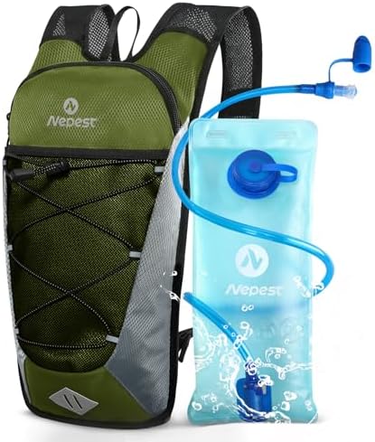 Hydration Backpack with 2L Water Bladder for Cycling, Water Backpack for Hiking Running, Lightweight Hydration Pack