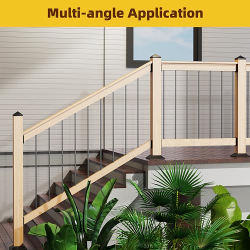 30 Pcs Deck Railing Bracket Connectors for 2"×4“ (Actually 1.5”x3.5“) Wood Post to Handrail Connection, Railing Connectors with 210 Pcs Galvanized Black Screws for Wooden Stair Fence Railings