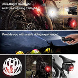 Ascher Ultra Bright USB Rechargeable Bike Light Set, Powerful Bicycle Front Headlight and Back Taillight, 4 Light Modes, Easy to Install for Men Women Kids Road Mountain Cycling Black