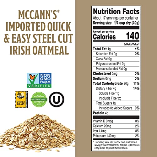 McCann's Irish Oatmeal, Quick & Easy Steel Cut Oats, 24 Ounce