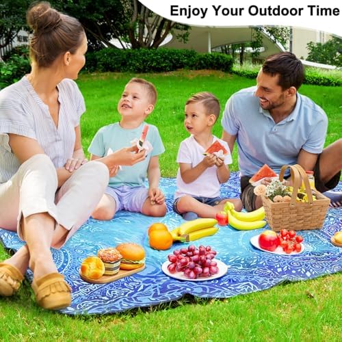 ICOSY Picnic Blankets Beach Blanket, Waterproof Outdoor Blanket Sandproof Picnic Camping Mat Camping Essentials 78" x 59"