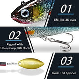 TRUSCEND Pre-Rigged Soft Fishing Lures, Well-Made Easy Catching Lures for Family Fishing, Great Action Swimbaits with Spinner, All-Conditions Fishing Gear for Bass Trout Walleye, Crappie Fishing Jigs