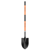 56-Inch Round Point Garden Shovel for Digging, Fiberglass Handle, Orange