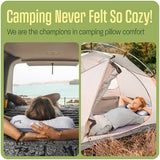 Camping Pillow: Dual Cover, Memory Foam Travel Pillow, Medium Firm Camp Pillow, Camping Pillows for Sleeping, 5 Layers for Support, Small Travel Pillow,Small Portable Pillow 10x16 Inches (White)