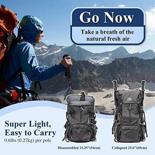 TheFitLife Nordic Walking Trekking Poles - 2 Sticks with Anti-Shock and Quick Lock System, Telescopic, Collapsible, Ultralight for Hiking, Camping, Mountaining, Backpacking, Walking, Trekking