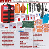First Aid Kit,Survival Gear Outdoor Tactical Gear Set Military Grade Molle System for Camper Travel Hunting Hiking and Adventures（RED）