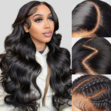 Jamoro 13x6 Lace Front Wigs Human Hair 200% Density 28 Inch Body Wave Lace Front Wigs Human Hair Pre Plucked Real Human Hair Wig with Baby Hair Glueless Wigs Human Hair Lace Front Wigs